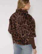 elsa.m by may Geacă de blană leopard cu croi trapezoidal cu mâneci 3/4 Tadeira