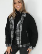 elsa.m by may Jachetă Neagră Oversize din Blană tip Miel Brona