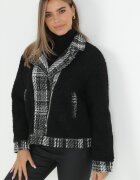 elsa.m by may Jachetă Neagră Oversize din Blană tip Miel Brona
