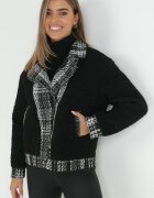 elsa.m by may Jachetă Neagră Oversize din Blană tip Miel Brona