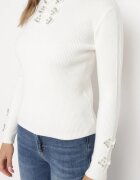 elsa.m by may Maletă Albă din Material Reiat Decorată cu Cirkonia Felorae