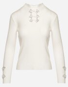 elsa.m by may Maletă Albă din Material Reiat Decorată cu Cirkonia Felorae