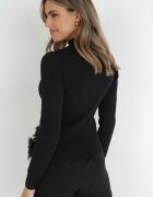 elsa.m by may Maletă Negră Striată cu Pene la bază Jossera