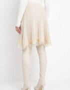 elsa.m by may Mini Fustă Bej Deschis cu elastic în talie cu dantelă Cales
