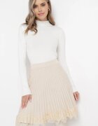 elsa.m by may Mini Fustă Bej Deschis cu elastic în talie cu dantelă Cales