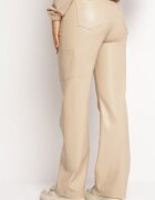 elsa.m by may Pantaloni Bej deschis Largi din Imitație de Piele Ononi