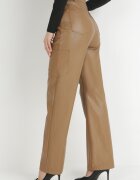 elsa.m by may Pantaloni Bej închis Largi din Imitație de Piele Ononi