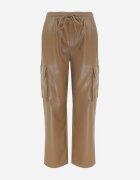 elsa.m by may Pantaloni Bejuri din Piele Ecologică cu Buzunare cu Clapete Flemixa