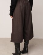 elsa.m by may Pantaloni Casual tip culotte din vâscoză și bumbac cu curea cu cataramă Bisorte Maro
