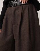 elsa.m by may Pantaloni Casual tip culotte din vâscoză și bumbac cu curea cu cataramă Bisorte Maro