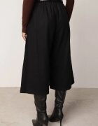 elsa.m by may Pantaloni Casual tip culotte din vâscoză și bumbac cu curea cu cataramă Bisorte Negri