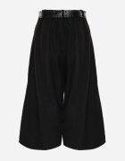 elsa.m by may Pantaloni Casual tip culotte din vâscoză și bumbac cu curea cu cataramă Bisorte Negri