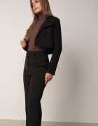 elsa.m by may Pantaloni Clopot Clasici Negri cu Talie Înaltă Qinna