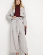 elsa.m by may Pantaloni de costum Gri Largi cu curea în talie și talie înaltă Quenelsea