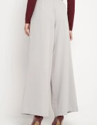 elsa.m by may Pantaloni de costum Gri Largi cu curea în talie și talie înaltă Quenelsea