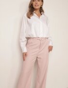 elsa.m by may Pantaloni de costum largi cu curea și cataramă pătrată Khlorile Roz