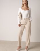 elsa.m by may Pantaloni eleganți bej țigaretă cu talie înaltă și curea cu cataramă Diminas