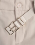elsa.m by may Pantaloni eleganți bej țigaretă cu talie înaltă și curea cu cataramă Diminas