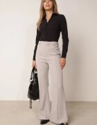 elsa.m by may Pantaloni Gri Clasici Evazati cu Talie Inalta Qinna