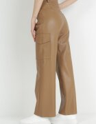 elsa.m by may Pantaloni Maroi din Imitație de Piele cu Talie Înaltă și Picior Larg Charissa