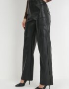 elsa.m by may Pantaloni negri largi din imitație de piele Ononi