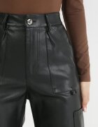elsa.m by may Pantaloni negri largi din imitație de piele Ononi