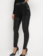 elsa.m by may Pantaloni negri Skinny din piele ecologică și Curea Elenntisa