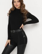 elsa.m by may Pantaloni negri Skinny din piele ecologică și Curea Elenntisa