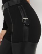 elsa.m by may Pantaloni negri Skinny din piele ecologică și Curea Elenntisa