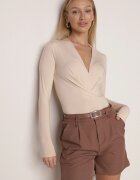 elsa.m by may Pantaloni scurți Maro Tip Bermude cu Centură și Cataramă Dreptunghiulară Tinalora