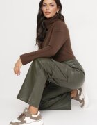 elsa.m by may Pantaloni Verde închis din piele ecologică cu buzunare cu clape Flemixa