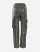 elsa.m by may Pantaloni Verde închis din piele ecologică cu buzunare cu clape Flemixa