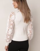 elsa.m by may Pulover Alb cu Mânecă Bufantă și Dantelată Kephia