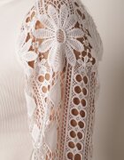 elsa.m by may Pulover Alb cu Mânecă Bufantă și Dantelată Kephia