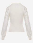 elsa.m by may Pulover Alb cu Mânecă Bufantă și Dantelată Kephia