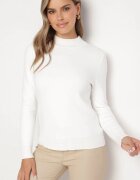 elsa.m by may Pulover Alb cu Vâscoză cu croială dreaptă cu guler înalt și căptușeală călduroasă Gemira