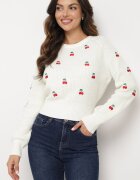 elsa.m by may Pulover Alb cu Viscoză Decorat cu Broderie cu Cireșe Vaithna