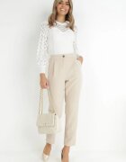 elsa.m by may Pulover Alb din Tricot Reiat cu Dantelă Ratana