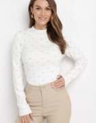 elsa.m by may Pulover Alb din Viscoză cu Cirkonii Babava