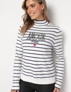 elsa.m by may Pulover Alb Golf cu dungi cu broderie Enika