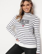 elsa.m by may Pulover Alb Golf cu dungi cu broderie Enika