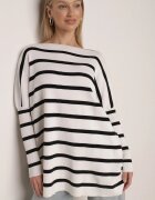 elsa.m by may Pulover Alb Oversize în Dungi cu Mâneci Liliac Caelania