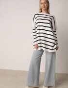 elsa.m by may Pulover Alb Oversize în Dungi cu Mâneci Liliac Caelania