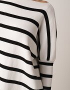 elsa.m by may Pulover Alb Oversize în Dungi cu Mâneci Liliac Caelania