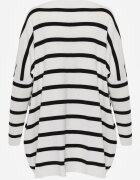 elsa.m by may Pulover Alb Oversize în Dungi cu Mâneci Liliac Caelania