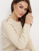 elsa.m by may Pulover Bej Clasic cu capse Tavai