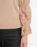 elsa.m by may Pulover Bej cu Mânecă Ajurată Decorată cu Broderie Obylike