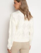 elsa.m by may Pulover Bej deschis cu croială clasică decorat cu fir metalic și perle