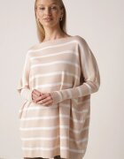 elsa.m by may Pulover Bej Oversize în Dungi cu Mâneci Liliac Caelania