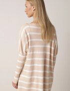 elsa.m by may Pulover Bej Oversize în Dungi cu Mâneci Liliac Caelania